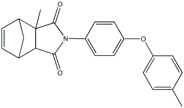 2-methyl-4-[4-(4-methylphenoxy)phenyl]-4-azatricyclo[5.2.1.0~2,6~]dec-8-ene-3,5-dione Struktur