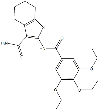 2-[(3,4,5-triethoxybenzoyl)amino]-4,5,6,7-tetrahydro-1-benzothiophene-3-carboxamide Struktur