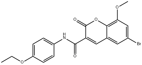 6-bromo-N-(4-ethoxyphenyl)-8-methoxy-2-oxo-2H-chromene-3-carboxamide Struktur