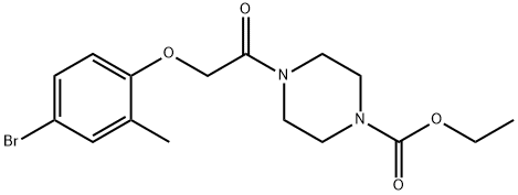 ethyl 4-[(4-bromo-2-methylphenoxy)acetyl]-1-piperazinecarboxylate Struktur