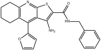 3-amino-N-benzyl-4-(2-furyl)-5,6,7,8-tetrahydrothieno[2,3-b]quinoline-2-carboxamide Struktur