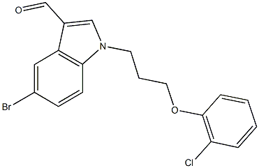 5-bromo-1-[3-(2-chlorophenoxy)propyl]-1H-indole-3-carbaldehyde Struktur