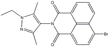 6-bromo-2-(1-ethyl-3,5-dimethyl-1H-pyrazol-4-yl)-1H-benzo[de]isoquinoline-1,3(2H)-dione Struktur