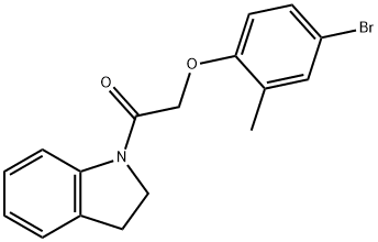 1-[(4-bromo-2-methylphenoxy)acetyl]indoline Struktur