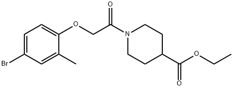 ethyl 1-[(4-bromo-2-methylphenoxy)acetyl]-4-piperidinecarboxylate Struktur