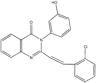 2-[2-(2-chlorophenyl)vinyl]-3-(3-hydroxyphenyl)quinazolin-4(3H)-one Struktur