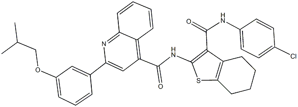 N-{3-[(4-chloroanilino)carbonyl]-4,5,6,7-tetrahydro-1-benzothien-2-yl}-2-(3-isobutoxyphenyl)-4-quinolinecarboxamide Struktur