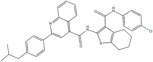 N-{3-[(4-chloroanilino)carbonyl]-4,5,6,7-tetrahydro-1-benzothien-2-yl}-2-(4-isobutylphenyl)-4-quinolinecarboxamide Struktur