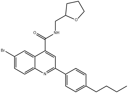 6-bromo-2-(4-butylphenyl)-N-(tetrahydro-2-furanylmethyl)-4-quinolinecarboxamide Struktur