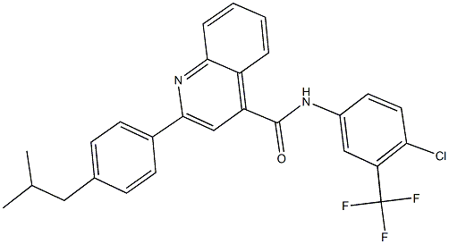 N-[4-chloro-3-(trifluoromethyl)phenyl]-2-(4-isobutylphenyl)-4-quinolinecarboxamide Struktur