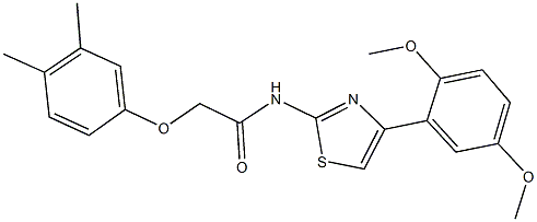 N-[4-(2,5-dimethoxyphenyl)-1,3-thiazol-2-yl]-2-(3,4-dimethylphenoxy)acetamide Struktur