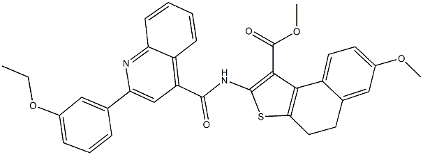 methyl 2-({[2-(3-ethoxyphenyl)-4-quinolinyl]carbonyl}amino)-7-methoxy-4,5-dihydronaphtho[2,1-b]thiophene-1-carboxylate Struktur