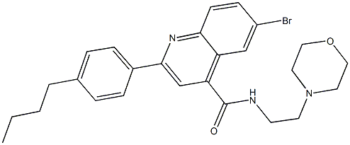 6-bromo-2-(4-butylphenyl)-N-[2-(4-morpholinyl)ethyl]-4-quinolinecarboxamide Struktur