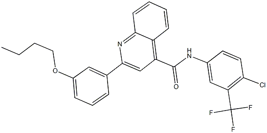 2-(3-butoxyphenyl)-N-[4-chloro-3-(trifluoromethyl)phenyl]-4-quinolinecarboxamide Struktur