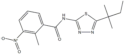 3-nitro-2-methyl-N-(5-tert-pentyl-1,3,4-thiadiazol-2-yl)benzamide Struktur