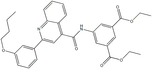 diethyl 5-({[2-(3-butoxyphenyl)-4-quinolinyl]carbonyl}amino)isophthalate Struktur