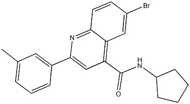 6-bromo-N-cyclopentyl-2-(3-methylphenyl)-4-quinolinecarboxamide Struktur