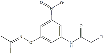 2-chloro-N-(3-nitro-5-{[(1-methylethylidene)amino]oxy}phenyl)acetamide Struktur