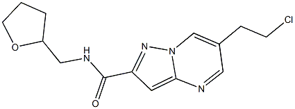 6-(2-chloroethyl)-N-(tetrahydro-2-furanylmethyl)pyrazolo[1,5-a]pyrimidine-2-carboxamide Struktur