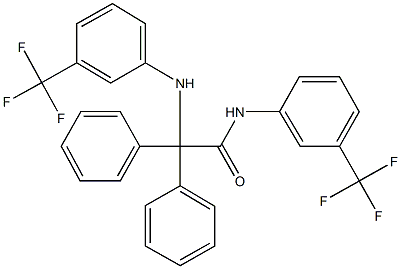 2,2-diphenyl-2-[3-(trifluoromethyl)anilino]-N-[3-(trifluoromethyl)phenyl]acetamide Struktur