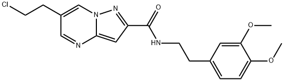 6-(2-chloroethyl)-N-[2-(3,4-dimethoxyphenyl)ethyl]pyrazolo[1,5-a]pyrimidine-2-carboxamide Struktur