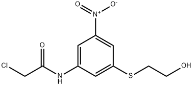 2-chloro-N-{3-[(2-hydroxyethyl)sulfanyl]-5-nitrophenyl}acetamide Struktur