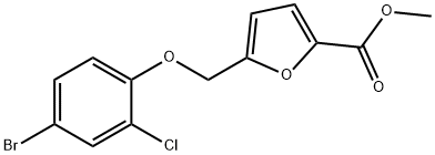 methyl 5-[(4-bromo-2-chlorophenoxy)methyl]-2-furoate Struktur