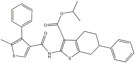 isopropyl 2-{[(5-methyl-4-phenyl-3-thienyl)carbonyl]amino}-6-phenyl-4,5,6,7-tetrahydro-1-benzothiophene-3-carboxylate Struktur