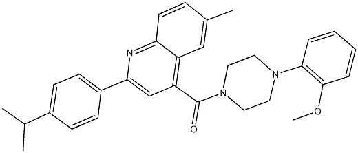 2-(4-isopropylphenyl)-4-{[4-(2-methoxyphenyl)-1-piperazinyl]carbonyl}-6-methylquinoline Struktur