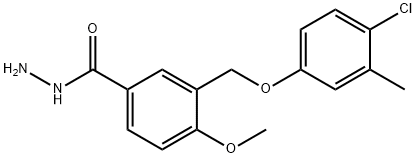 3-[(4-chloro-3-methylphenoxy)methyl]-4-methoxybenzohydrazide Struktur