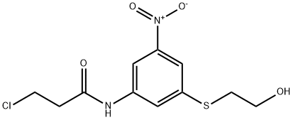 3-chloro-N-{3-[(2-hydroxyethyl)sulfanyl]-5-nitrophenyl}propanamide Struktur