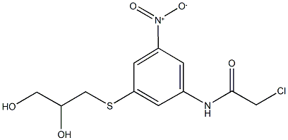 2-chloro-N-{3-[(2,3-dihydroxypropyl)sulfanyl]-5-nitrophenyl}acetamide Struktur