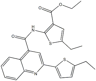 ethyl 5-ethyl-2-({[2-(5-ethyl-2-thienyl)-4-quinolinyl]carbonyl}amino)-3-thiophenecarboxylate Struktur