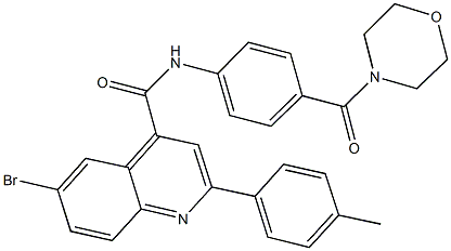 6-bromo-2-(4-methylphenyl)-N-[4-(4-morpholinylcarbonyl)phenyl]-4-quinolinecarboxamide Struktur