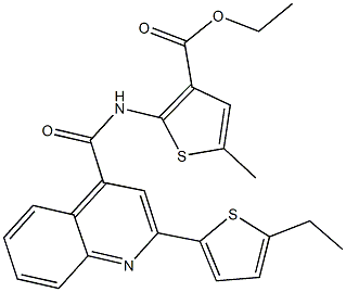 ethyl 2-({[2-(5-ethyl-2-thienyl)-4-quinolinyl]carbonyl}amino)-5-methyl-3-thiophenecarboxylate Struktur