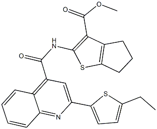 methyl 2-({[2-(5-ethyl-2-thienyl)-4-quinolinyl]carbonyl}amino)-5,6-dihydro-4H-cyclopenta[b]thiophene-3-carboxylate Struktur