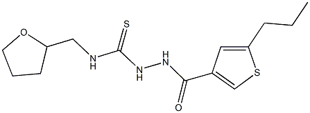 2-[(5-propyl-3-thienyl)carbonyl]-N-(tetrahydro-2-furanylmethyl)hydrazinecarbothioamide Struktur