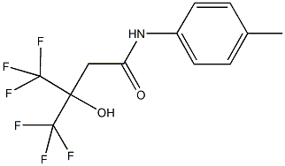 4,4,4-trifluoro-3-hydroxy-N-(4-methylphenyl)-3-(trifluoromethyl)butanamide Struktur