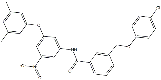 3-[(4-chlorophenoxy)methyl]-N-{3-(3,5-dimethylphenoxy)-5-nitrophenyl}benzamide Struktur