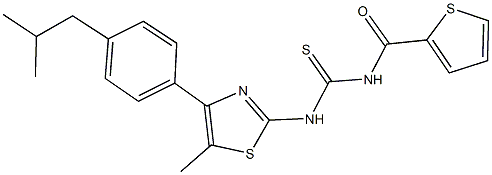 N-[4-(4-isobutylphenyl)-5-methyl-1,3-thiazol-2-yl]-N'-(2-thienylcarbonyl)thiourea Struktur