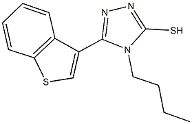 5-(1-benzothien-3-yl)-4-butyl-4H-1,2,4-triazol-3-yl hydrosulfide Struktur