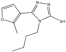 4-butyl-5-(2-methyl-3-furyl)-4H-1,2,4-triazole-3-thiol Struktur