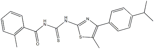 N-[4-(4-isopropylphenyl)-5-methyl-1,3-thiazol-2-yl]-N'-(2-methylbenzoyl)thiourea Struktur