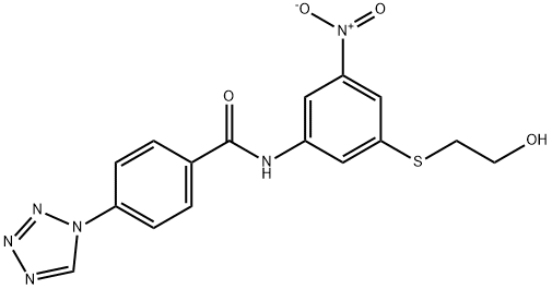 N-{3-[(2-hydroxyethyl)sulfanyl]-5-nitrophenyl}-4-(1H-tetraazol-1-yl)benzamide Struktur