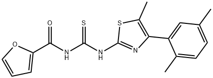 N-[4-(2,5-dimethylphenyl)-5-methyl-1,3-thiazol-2-yl]-N'-(2-furoyl)thiourea Struktur