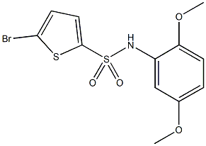 5-bromo-N-(2,5-dimethoxyphenyl)-2-thiophenesulfonamide Struktur