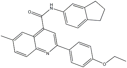 N-(2,3-dihydro-1H-inden-5-yl)-2-(4-ethoxyphenyl)-6-methyl-4-quinolinecarboxamide Struktur