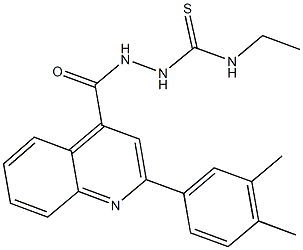 2-{[2-(3,4-dimethylphenyl)-4-quinolinyl]carbonyl}-N-ethylhydrazinecarbothioamide Struktur