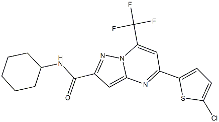 5-(5-chloro-2-thienyl)-N-cyclohexyl-7-(trifluoromethyl)pyrazolo[1,5-a]pyrimidine-2-carboxamide Struktur