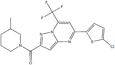 5-(5-chloro-2-thienyl)-2-[(3-methyl-1-piperidinyl)carbonyl]-7-(trifluoromethyl)pyrazolo[1,5-a]pyrimidine Struktur